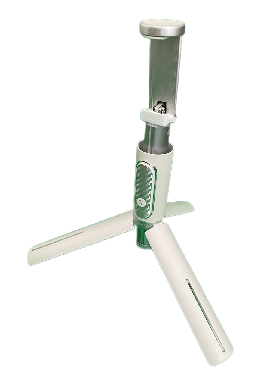 Selfiestick mit Stativfunktion und Fernauslöser geöffnet 